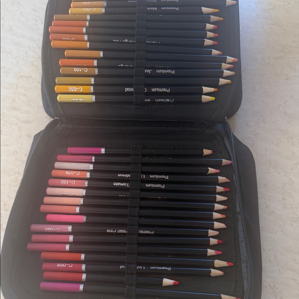 Set of Colored Pencils in Zipper Case